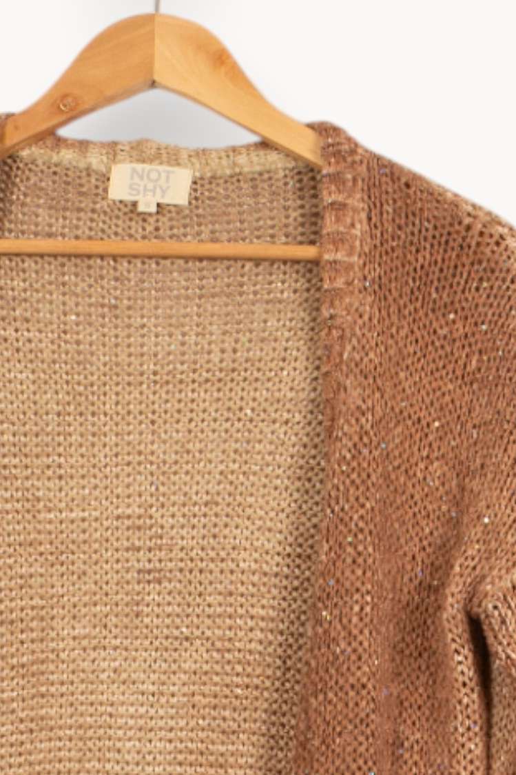 Cardigan Marron et Beige - Taille S/36 de la marque Notshy Cashmere | PARAD59742 - Vendu par Paradigme - Image 3