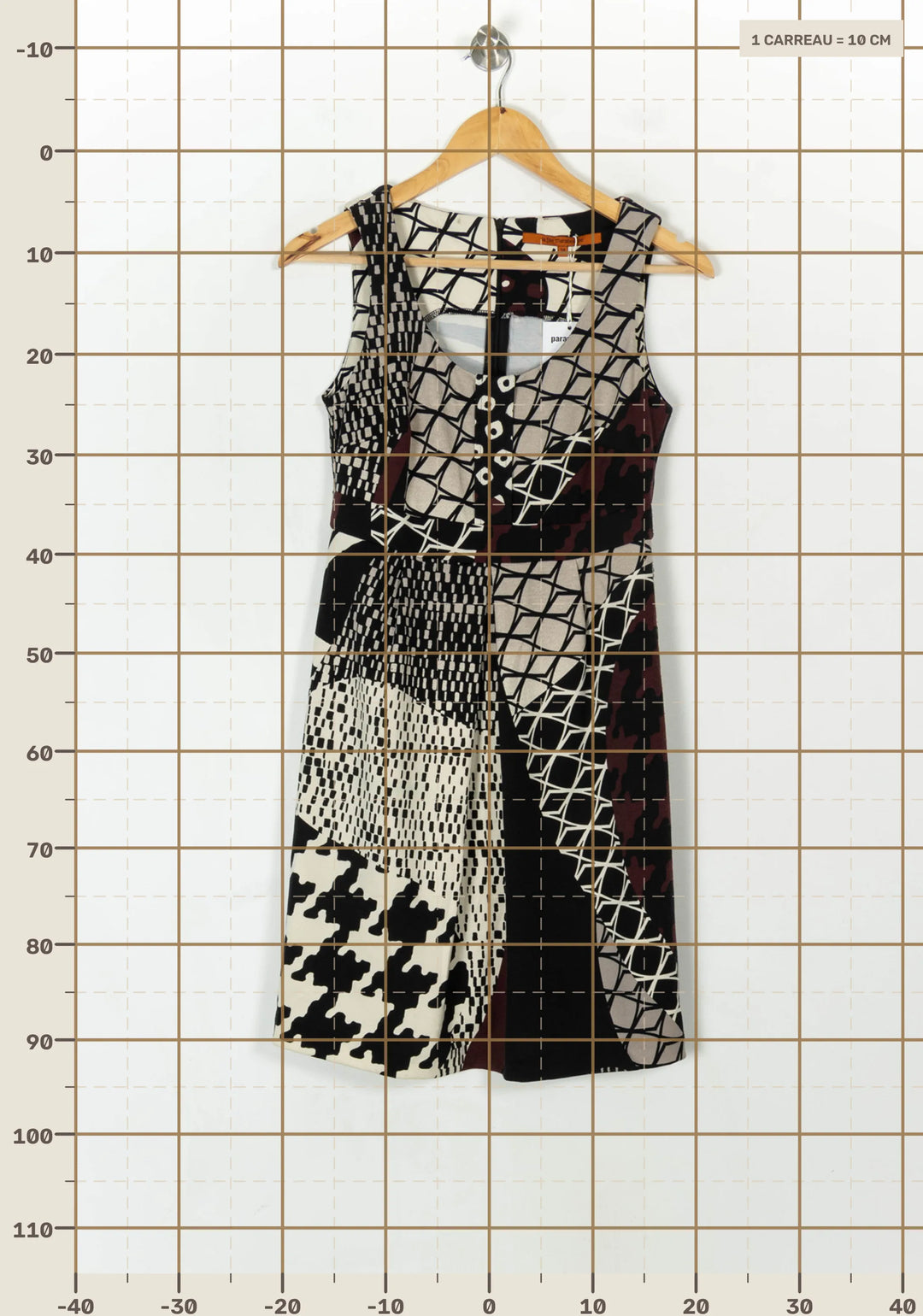 Robe Sans Manches Noire et Blanche - Taille M/38 de la marque La Fée Maraboutée | PARAD59750 - Vendu par Paradigme - Image 4