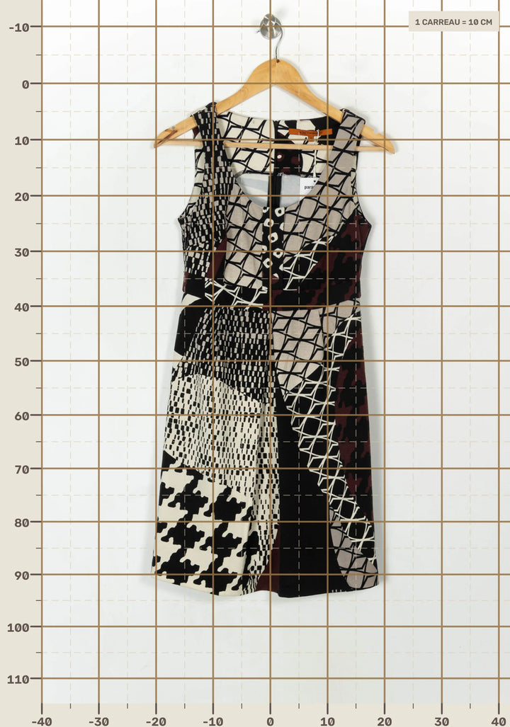 Robe Sans Manches Noire et Blanche - Taille M/38 de la marque La Fée Maraboutée | PARAD59750 - Vendu par Paradigme - Image 4