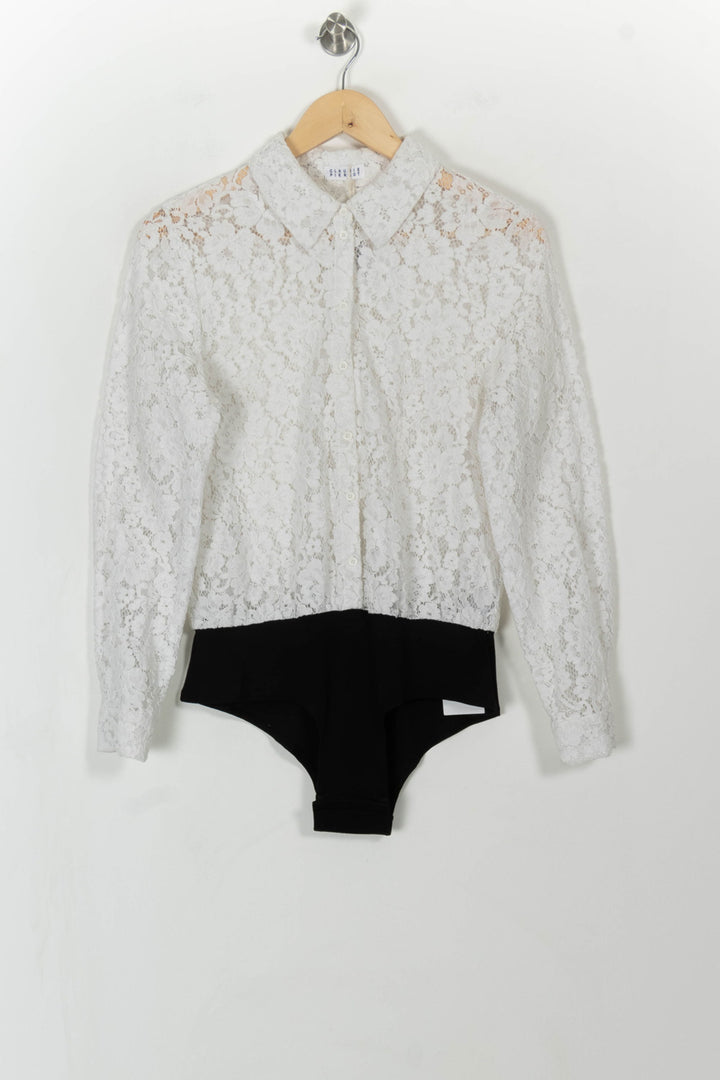 Body Blanc et Noir - Taille L/40 de la marque Claudie Pierlot | PARAD59766 - Vendu par Paradigme - Image 2