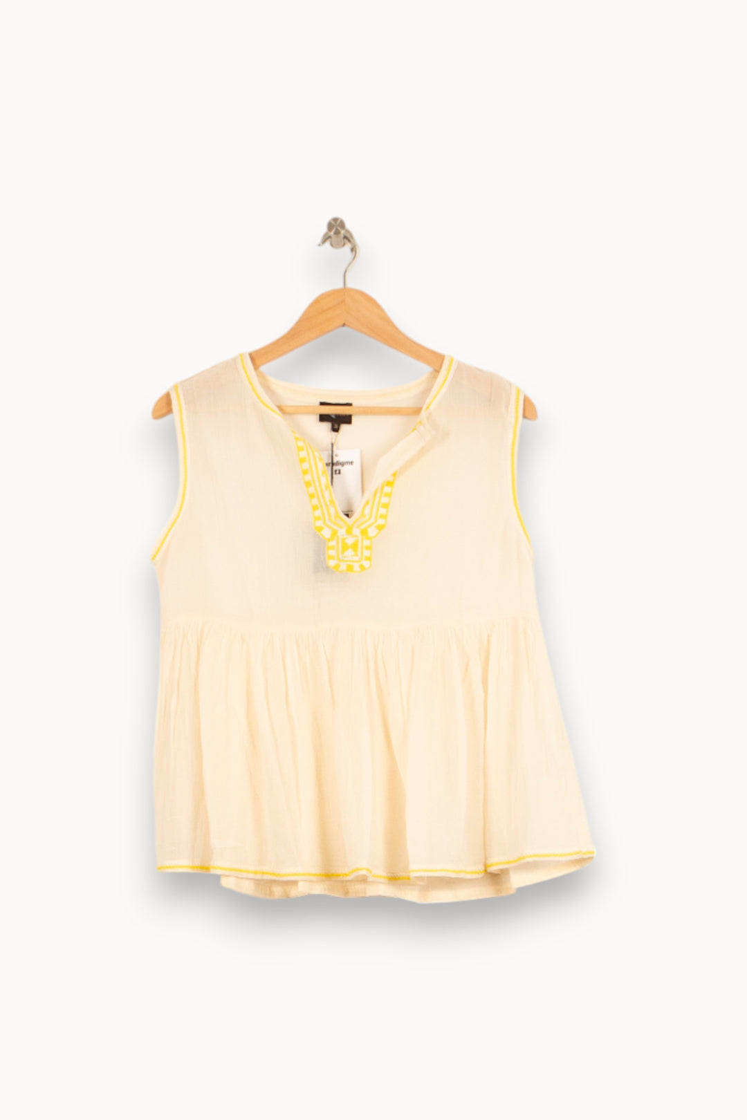 Blouse Sans Manches Beige et Jaune - Taille S/36 de la marque Bérénice | PARAD59805 - Vendu par Paradigme - Image 2