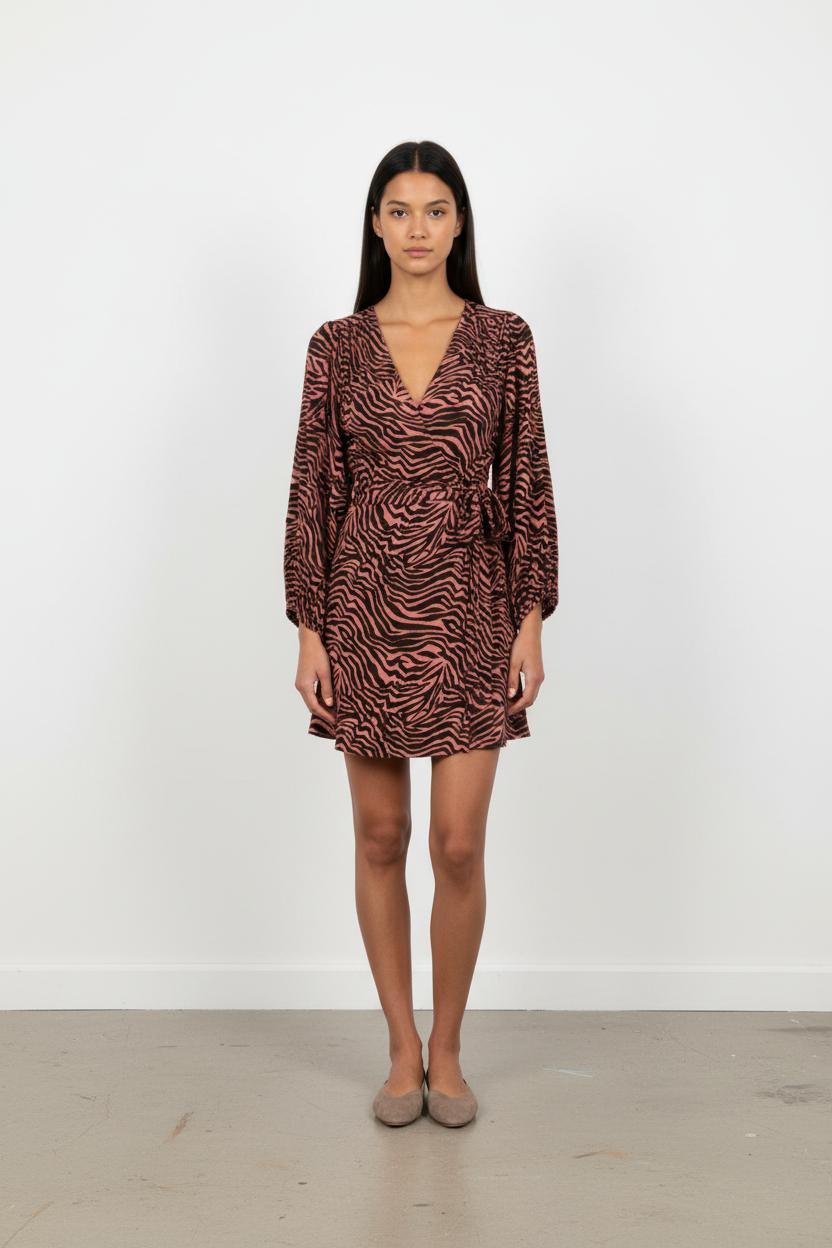 Robe Courte Noire et Rose - Taille S/36