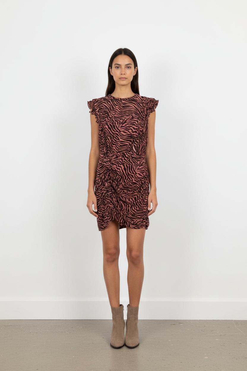 Robe Courte Noire et Rose - Taille S/36