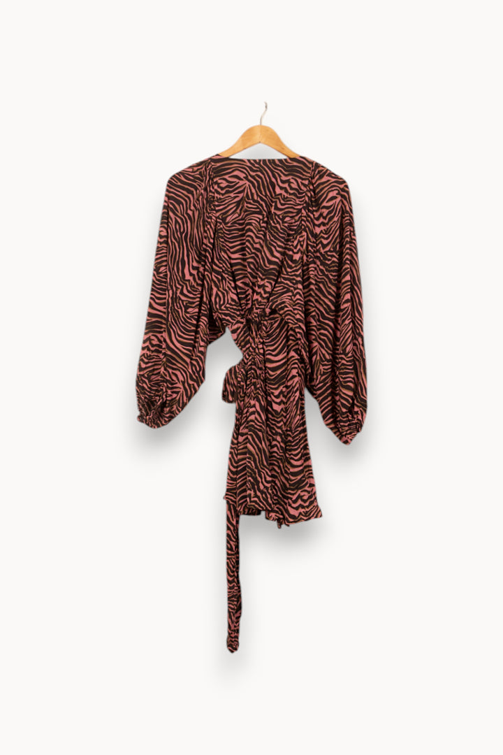 Robe Portefeuille Rose et Noir - Taille S/36 de la marque Bérénice | PARAD59831 - Vendu par Paradigme - Image 4