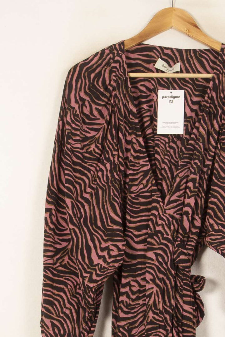 Robe Portefeuille Rose et Noir - Taille S/36 de la marque Bérénice | PARAD59831 - Vendu par Paradigme - Image 3