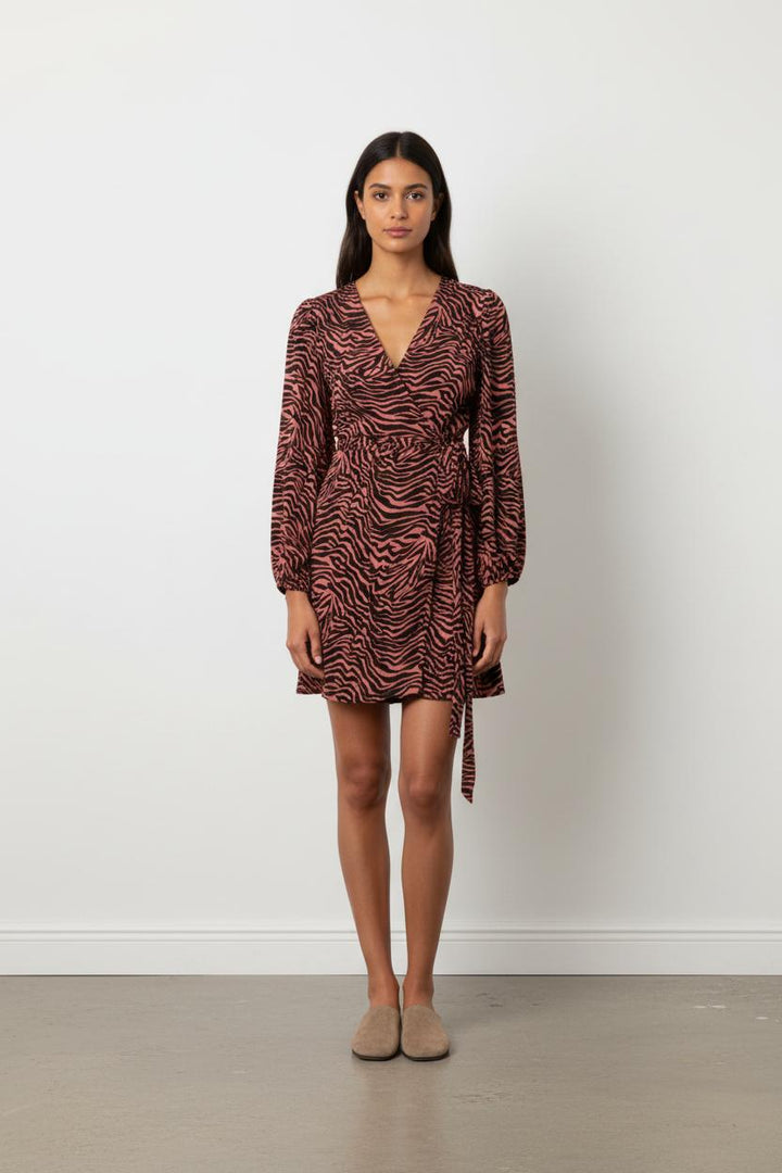 Robe Portefeuille Rose et Noir - Taille S/36