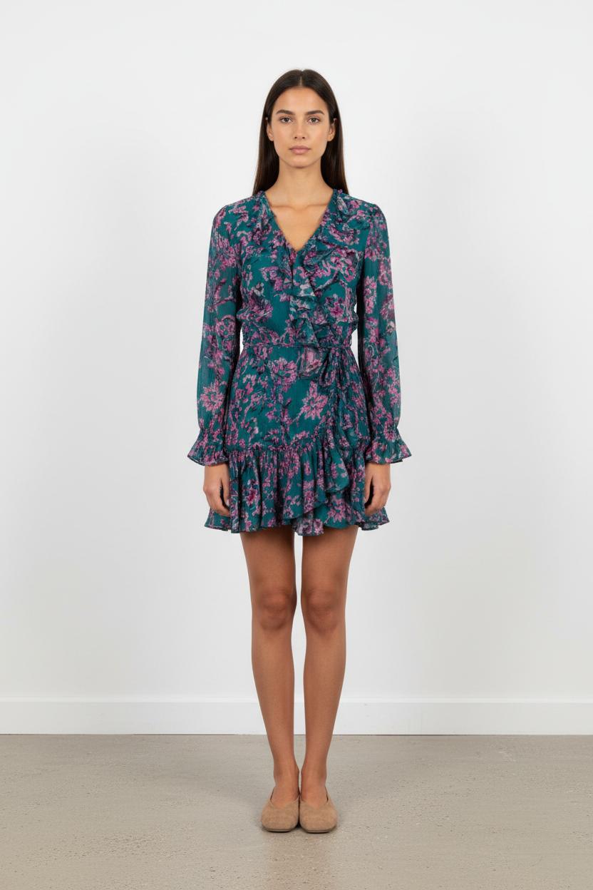 Robe Portefeuille Bleue et Violette - Taille S/36