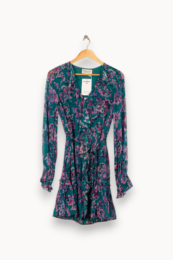 Robe Portefeuille Bleue et Violette - Taille S/36 de la marque Bérénice | PARAD59832 - Vendu par Paradigme - Image 2