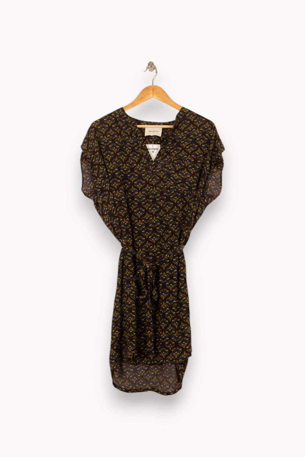 Robe Imprimée Noire et Jaune - Taille S/36 de la marque Bérénice | PARAD59835 - Vendu par Paradigme - Image 2