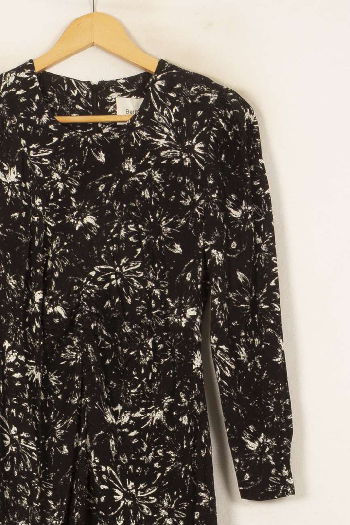 Robe Fleurie Noire et Blanche - Taille S/36 de la marque Bérénice | PARAD59838 - Vendu par Paradigme - Image 3