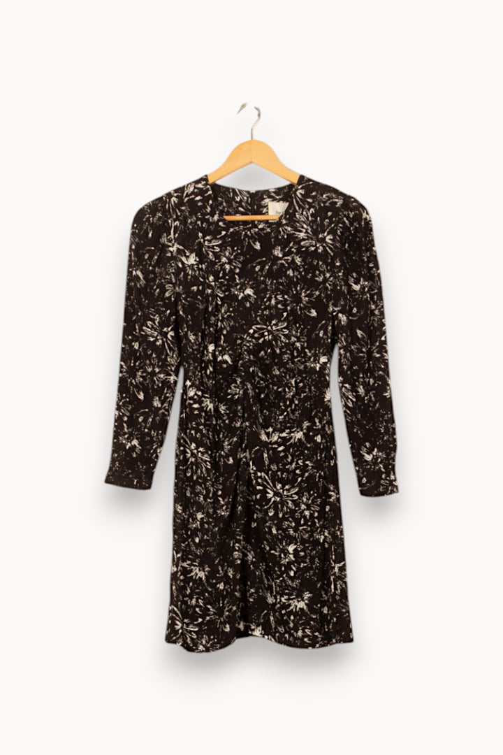 Robe Fleurie Noire et Blanche - Taille S/36 de la marque Bérénice | PARAD59838 - Vendu par Paradigme - Image 2