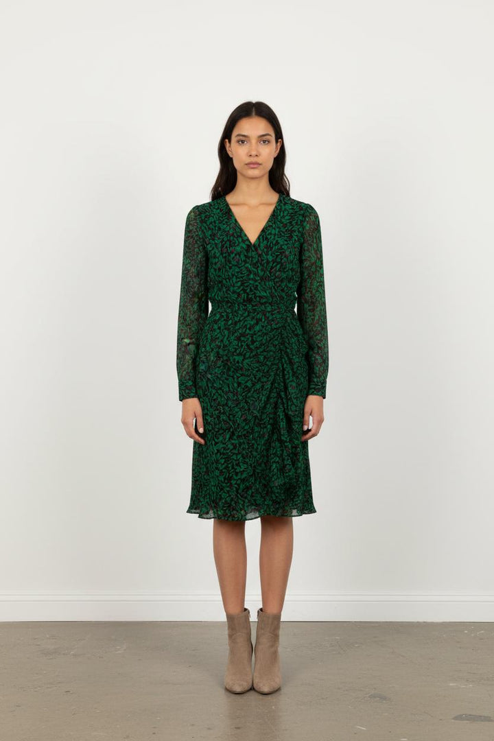 Robe Portefeuille Verte et Noire - Taille S/36