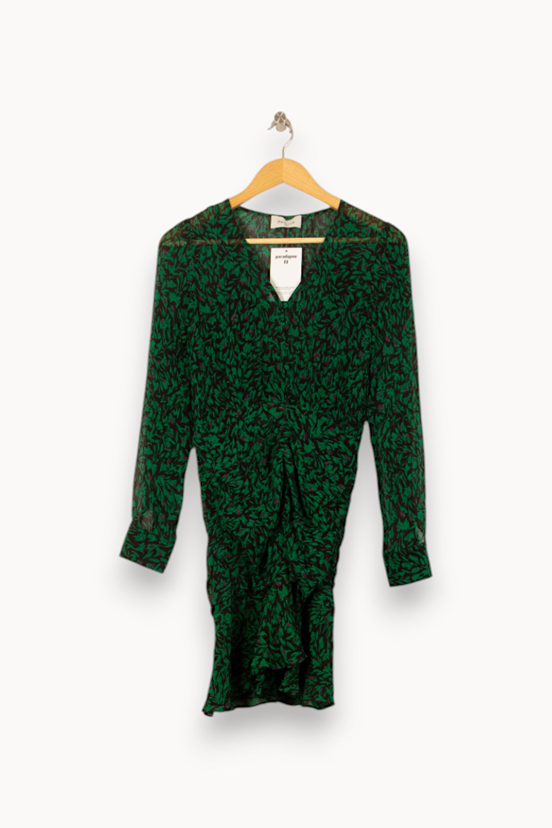 Robe Portefeuille Verte et Noire - Taille S/36 de la marque Bérénice | PARAD59840 - Vendu par Paradigme - Image 2