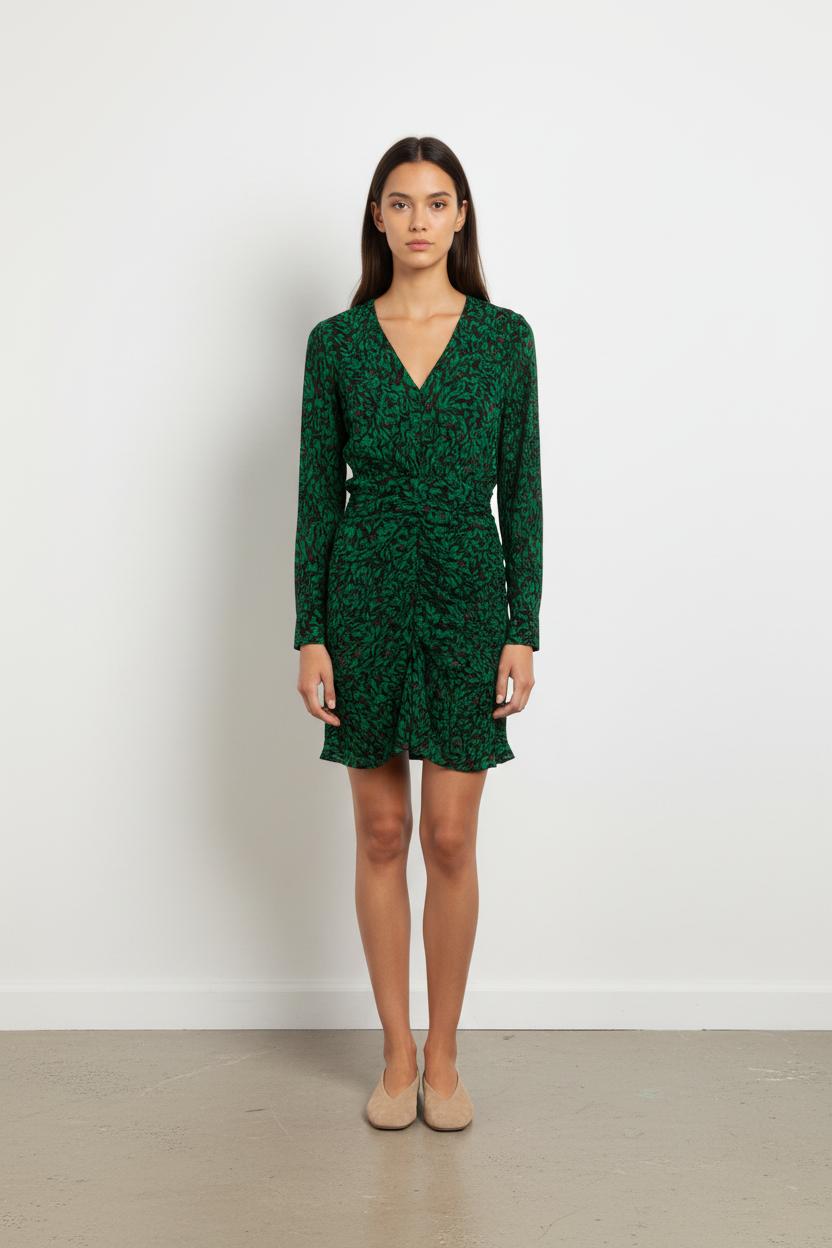 Robe Courte Verte et Noire - Taille XS/34