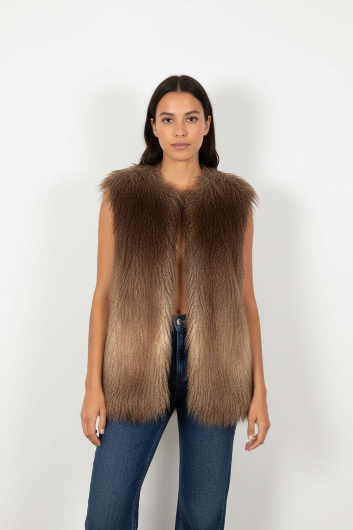 Gilet Sans Manches Marron - Taille XS/34