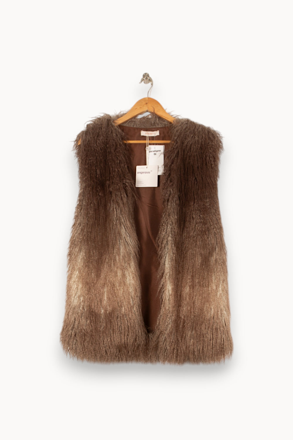 Gilet Sans Manches Marron - Taille XS/34 de la marque Imprevu | PARAD59843 - Vendu par Paradigme - Image 2