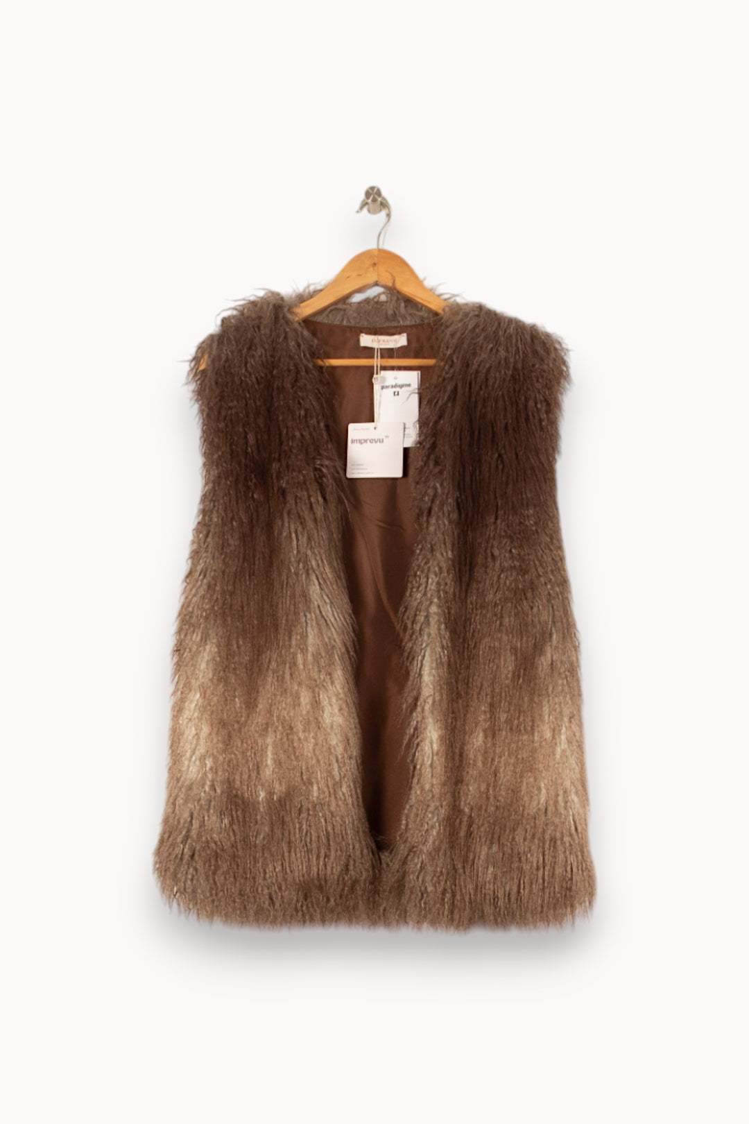 Gilet Sans Manches Marron - Taille XS/34 de la marque Imprevu | PARAD59843 - Vendu par Paradigme - Image 2