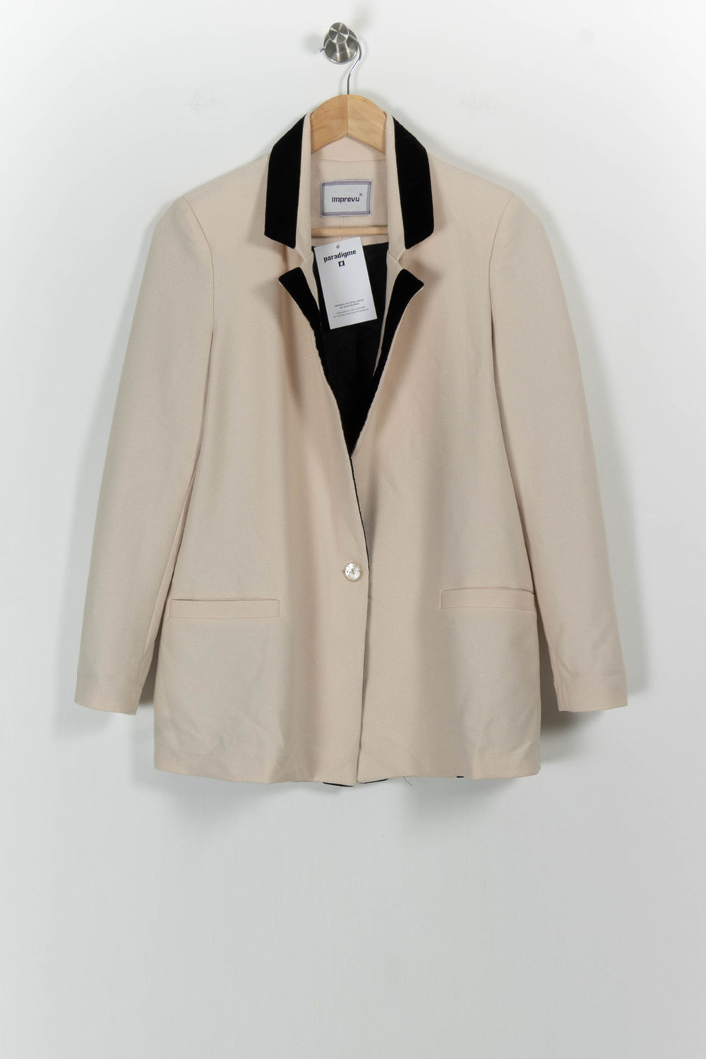Blazer Beige et Noir - Taille XS/34 de la marque Imprevu | PARAD59845 - Vendu par Paradigme - Image 2