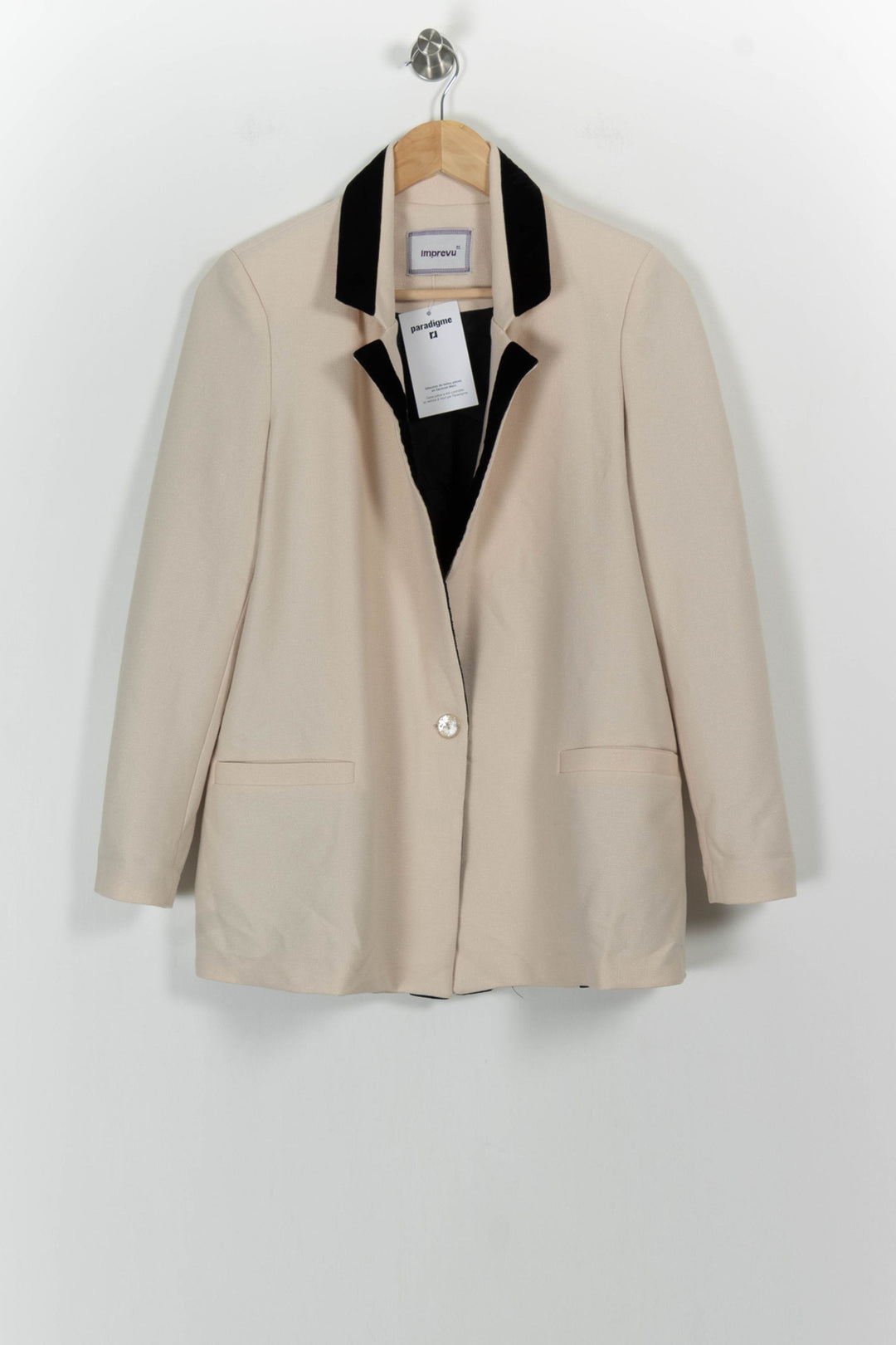 Blazer Beige et Noir - Taille XS/34 de la marque Imprevu | PARAD59845 - Vendu par Paradigme - Image 2