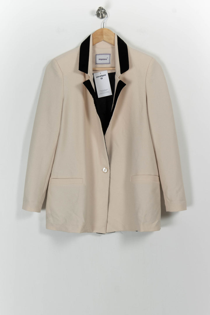 Blazer Beige et Noir - Taille XS/34 de la marque Imprevu | PARAD59845 - Vendu par Paradigme - Image 2