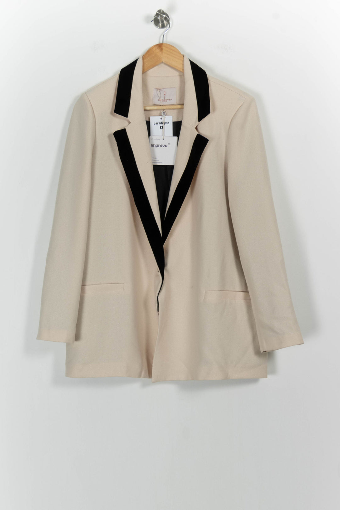 Blazer Beige et Noir - Taille S/36 de la marque Imprevu | PARAD59846 - Vendu par Paradigme - Image 2