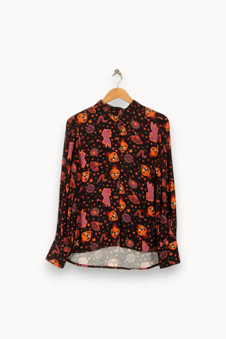 Chemise Noire et Orange - Taille XS/34 de la marque Imprevu | PARAD59849 - Vendu par Paradigme - Image 2