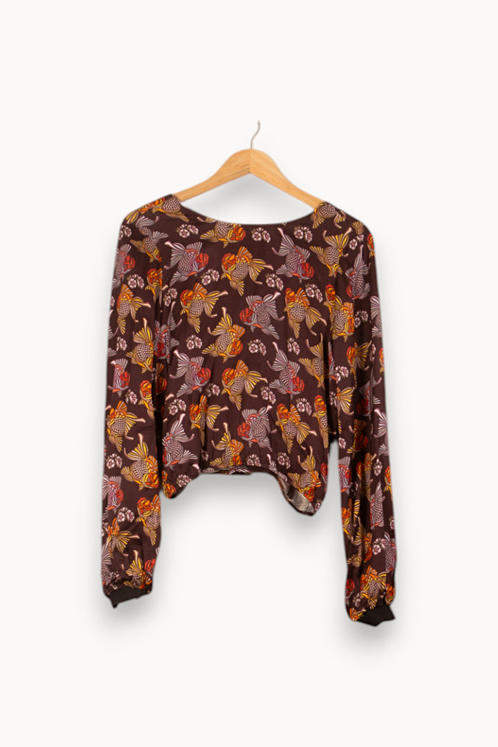 Blouse Marron et Jaune - Taille XS/34 de la marque Imprevu | PARAD59856 - Vendu par Paradigme - Image 2