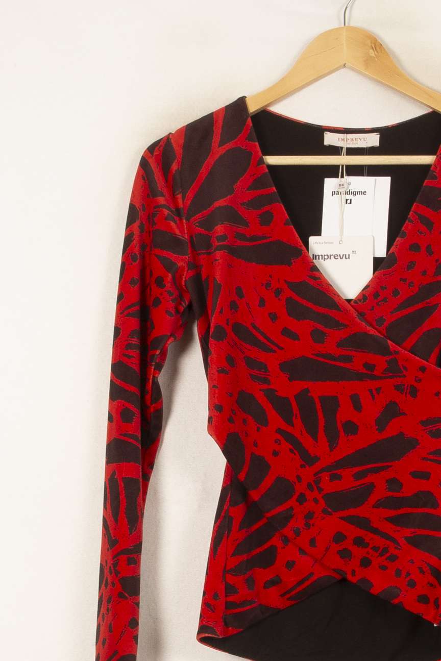 Cache-cœur Rouge et Noir - Taille XS/34 de la marque Imprevu | PARAD59860 - Vendu par Paradigme - Image 3