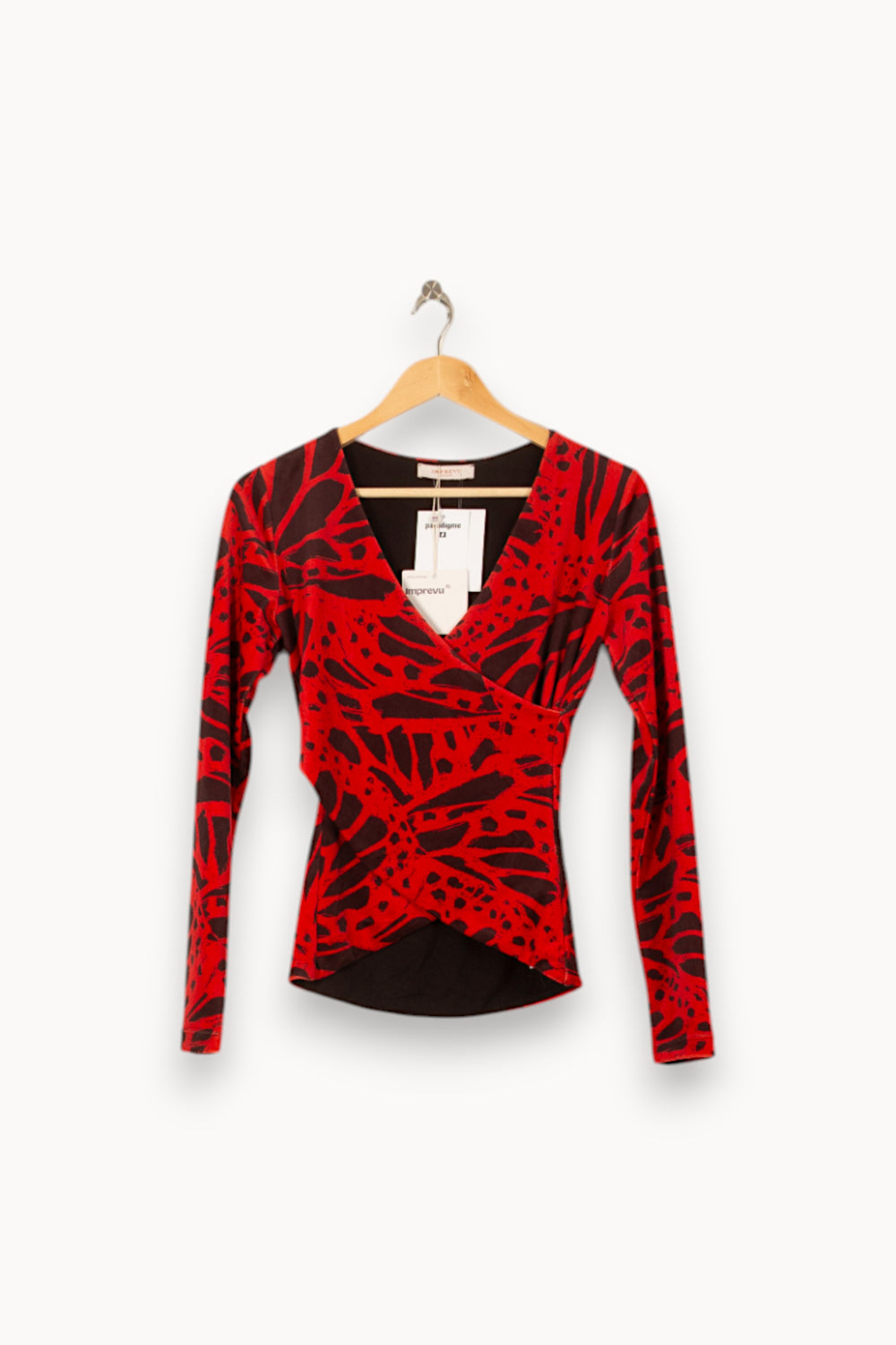 Cache-cœur Rouge et Noir - Taille XS/34 de la marque Imprevu | PARAD59860 - Vendu par Paradigme - Image 2