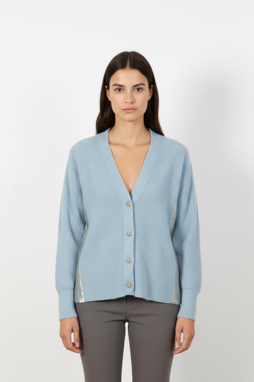 Cardigan Bleu et Argenté - Taille S/36
