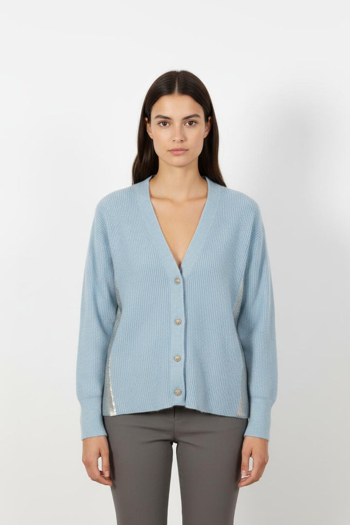 Cardigan Bleu et Argenté - Taille S/36