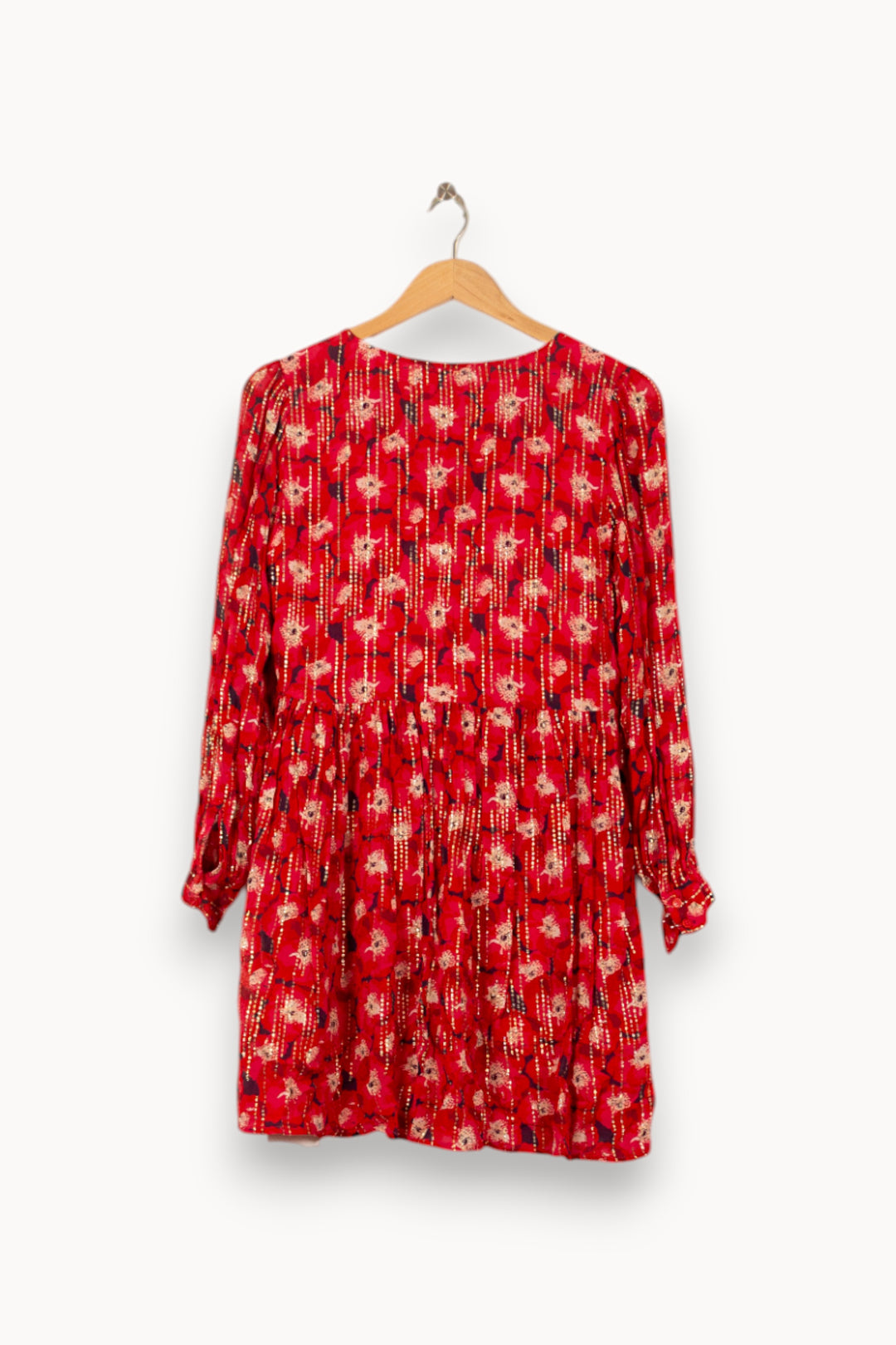 Robe Fleurie Rouge et Beige - Taille S/36 de la marque La Petite Etoile | PARAD59888 - Vendu par Paradigme - Image 4