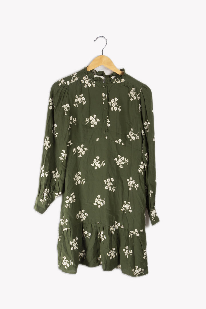 Robe Verte À Motifs - S