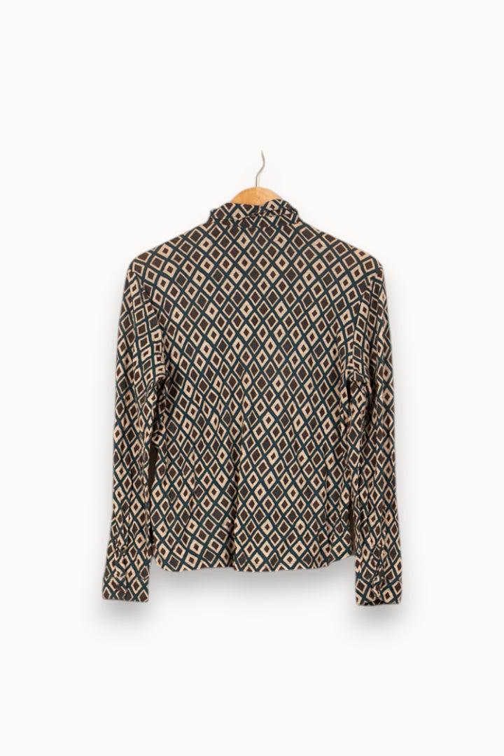 Chemise Noire et Beige - Taille M/38 de la marque Gerard Darel | PARAD59910 - Vendu par Paradigme - Image 4