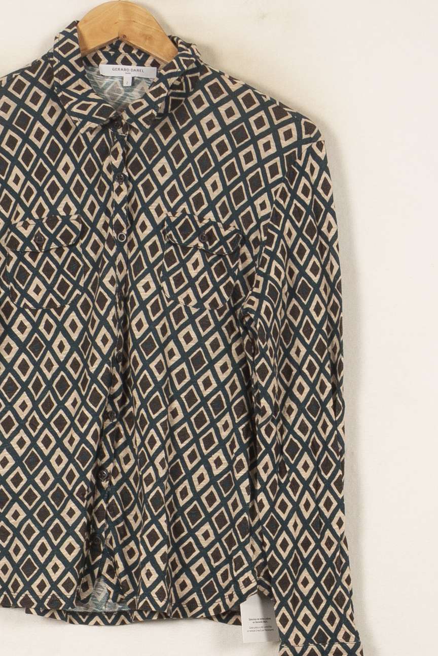 Chemise Noire et Beige - Taille M/38 de la marque Gerard Darel | PARAD59910 - Vendu par Paradigme - Image 3