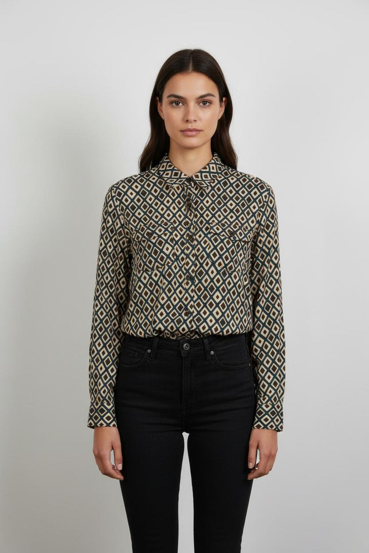 Chemise Noire et Beige - Taille M/38