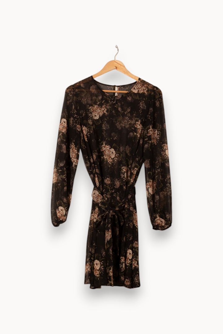 Robe Fleurie Noire et Beige - Taille XL/42 de la marque IKKS | PARAD59917 - Vendu par Paradigme - Image 2