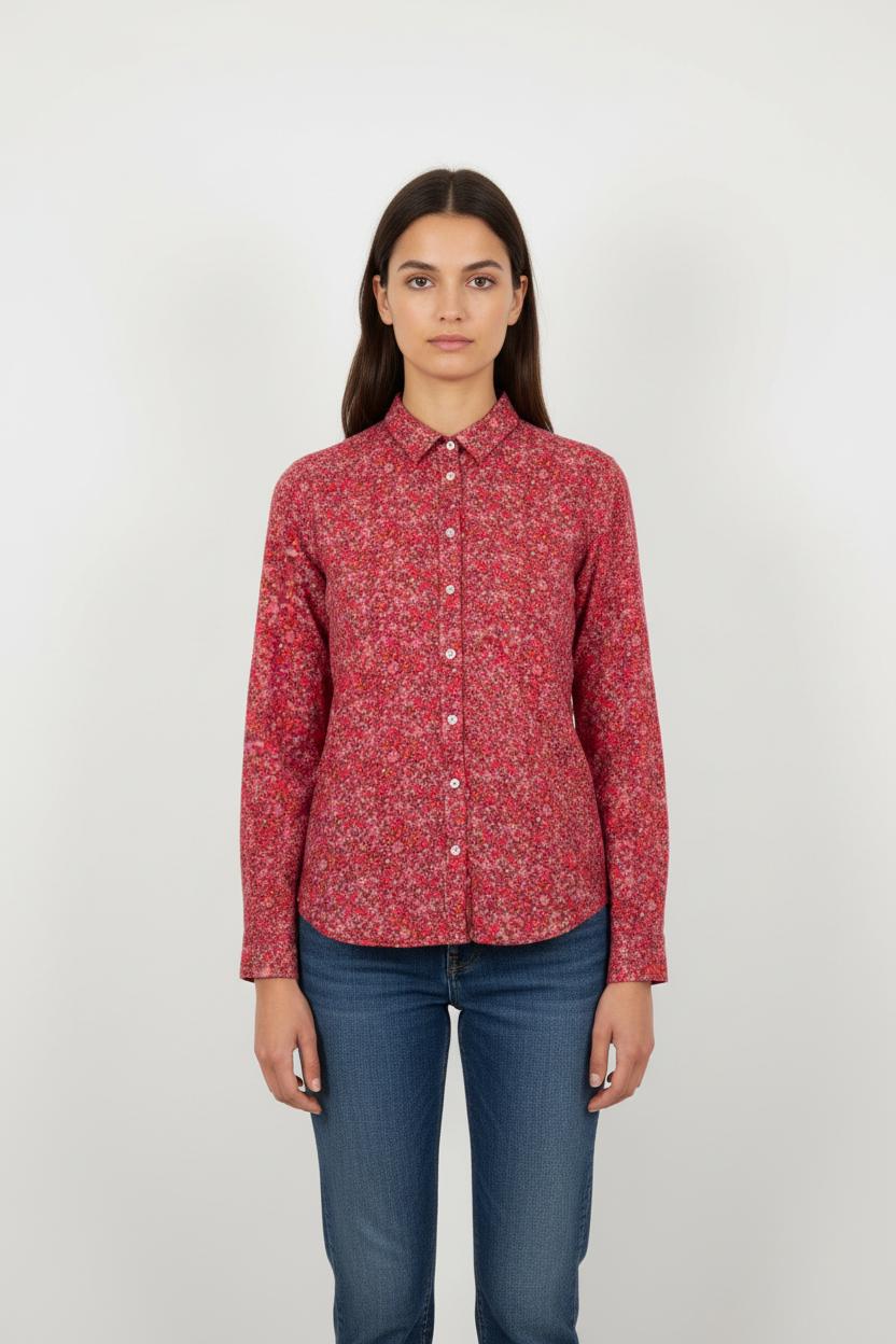 Chemise Fleurie Rose et Blanche - Taille S/36
