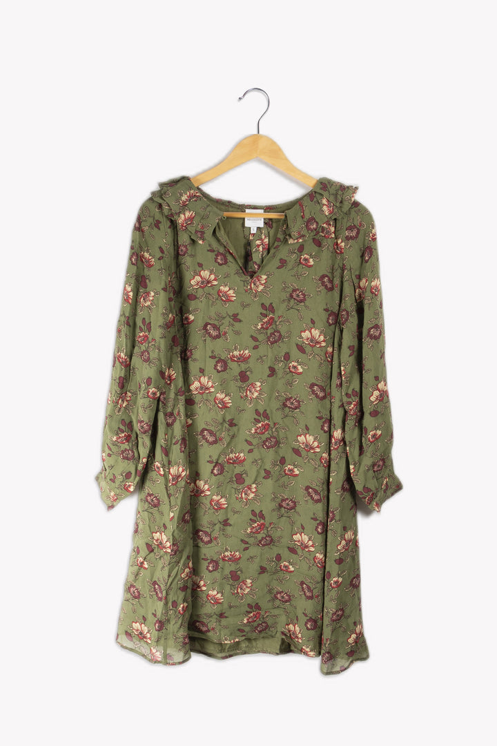 Robe Verte À Motifs - S