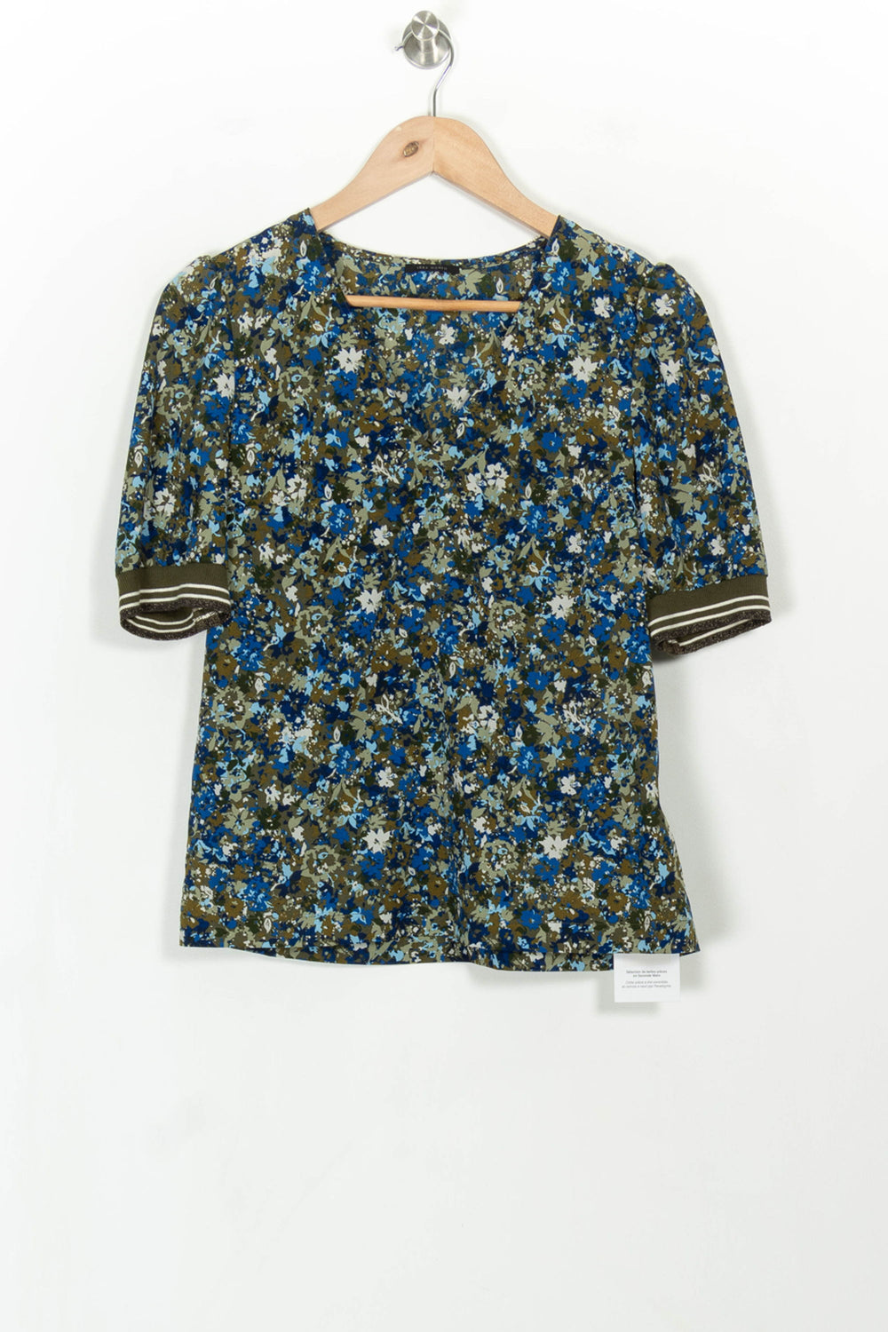 Blouse Fleurie Bleue et Verte - Taille S/36 de la marque IKKS | PARAD59937 - Vendu par Paradigme - Image 2