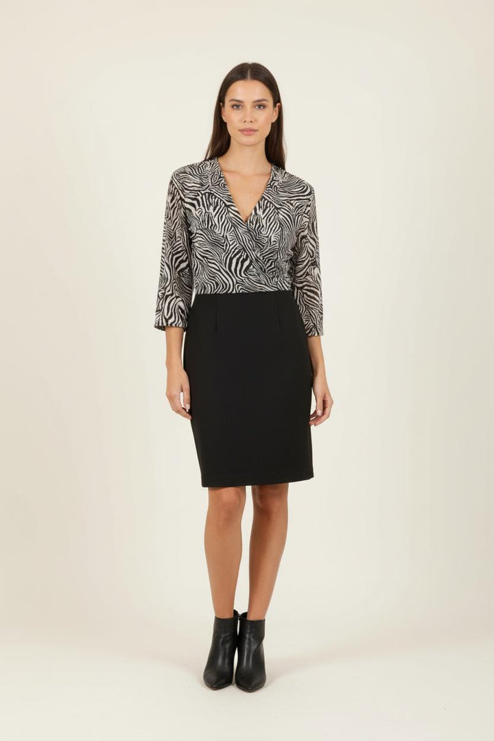 Robe Midi Noire et Blanche - Taille L/40 de la marque One Step | PARAD60513 - Vendu par Paradigme - Image 1