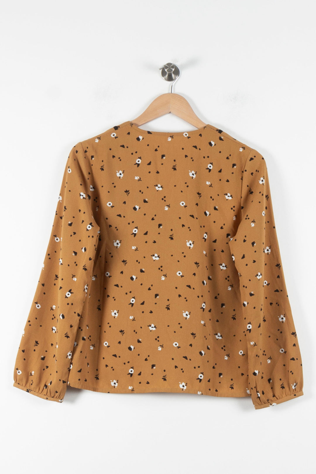 Blouse Fleurie Beige et Noir - Taille S/36 de la marque I.Code | PARAD60523 - Vendu par Paradigme - Image 4