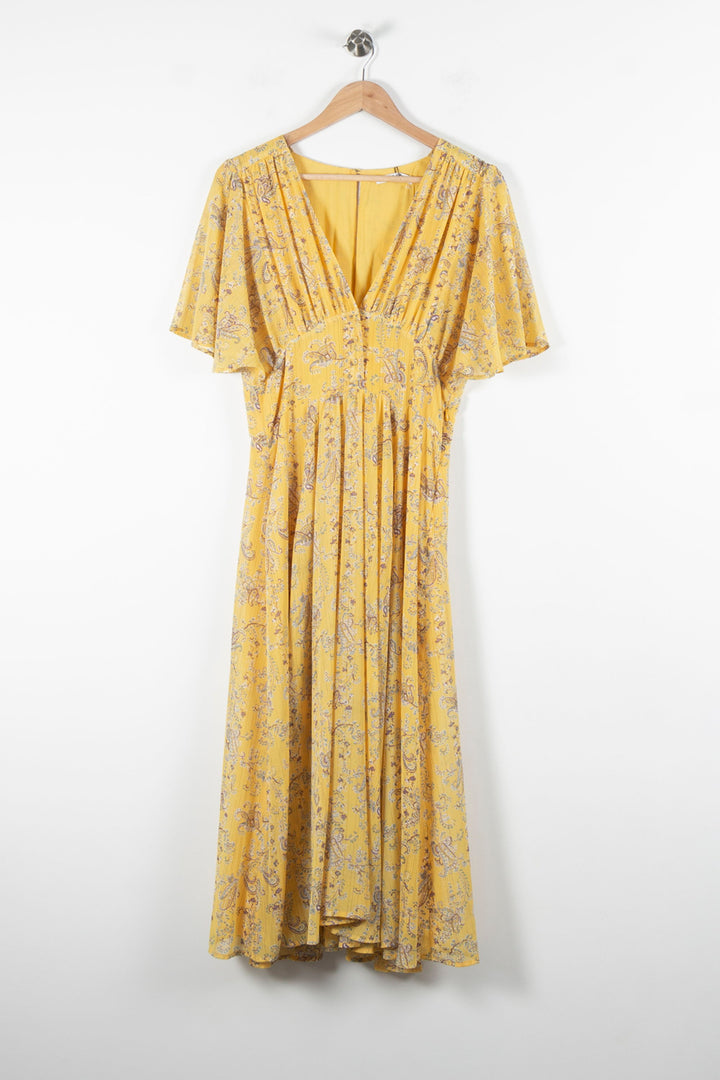Robe Longue Jaune - Taille M/38 de la marque ZAPA | PARAD60531 - Vendu par Paradigme - Image 2