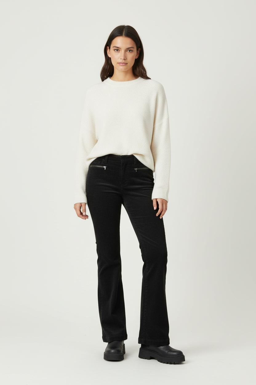 Pantalon Pattes d'Éléphant Noir - Taille XS/34 de la marque One Step | PARAD60536 - Vendu par Paradigme - Image 1