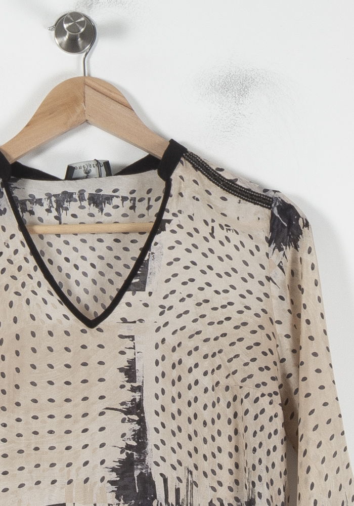 Blouse Beige et Noire - Taille XS/34 de la marque One Step | PARAD60539 - Vendu par Paradigme - Image 3