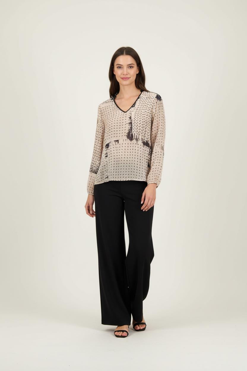 Blouse Beige et Noire - Taille XS/34 de la marque One Step | PARAD60539 - Vendu par Paradigme - Image 1