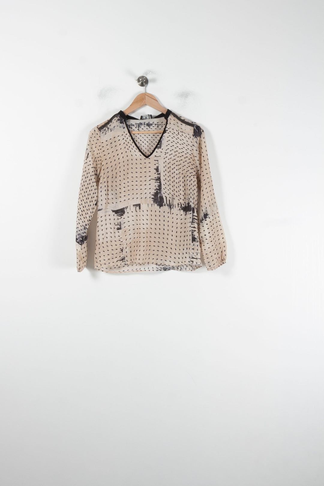 Blouse Beige et Noire - Taille XS/34 de la marque One Step | PARAD60539 - Vendu par Paradigme - Image 2