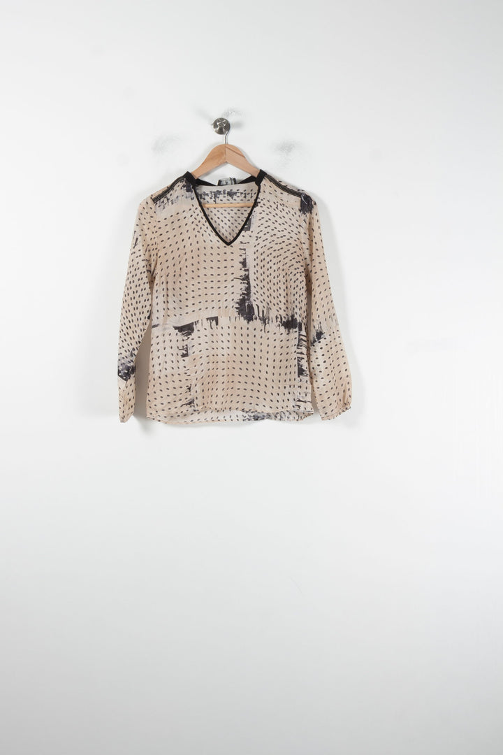 Blouse Beige et Noire - Taille XS/34 de la marque One Step | PARAD60539 - Vendu par Paradigme - Image 2