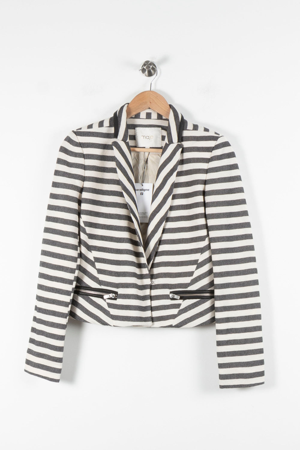 Veste Tailleur Blanche et Noire - Taille S/36 de la marque Maje | PARAD60542 - Vendu par Paradigme - Image 2