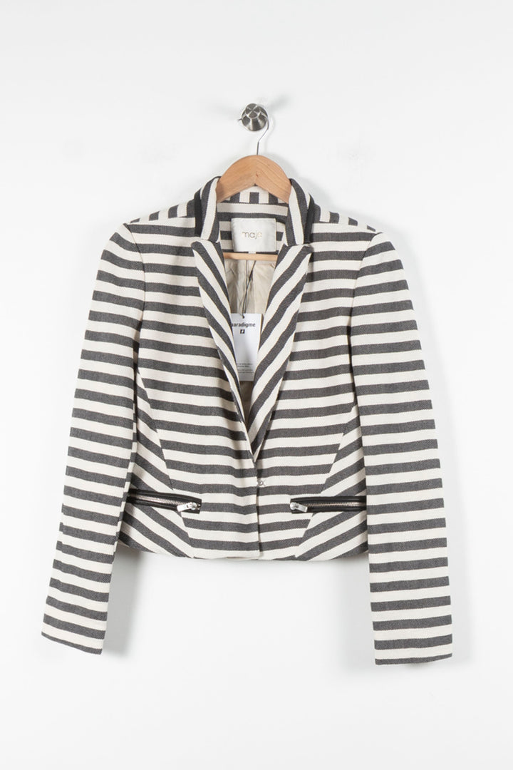 Veste Tailleur Blanche et Noire - Taille S/36 de la marque Maje | PARAD60542 - Vendu par Paradigme - Image 2